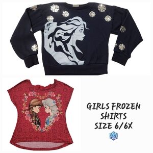 Girls size 6/6x Frozen Sweatshirt and t-shirt